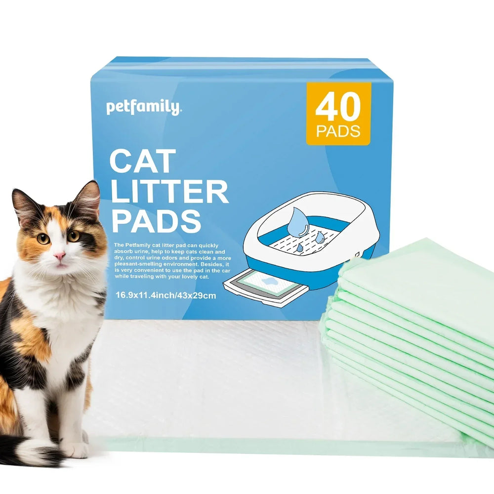 Petfamily Cat Litter Box Pads-Generic Refill for Tidy Cats Breeze Litter System, Size:16.9” x 11.4”-40 Count - USA MEGA SHOP