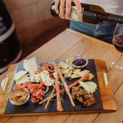 Picnic Time Covina Acacia Wood & Slate Serving Tray