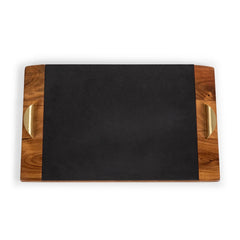 Picnic Time Covina Acacia Wood & Slate Serving Tray