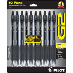Pilot G2 Retractable White Barrel Fashion Collection Gel Ink Pens, Fine Point, 0.7mm, Assorted Ink Colors, 5 Count
