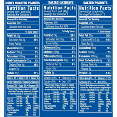 Planters Nut 24 Count-Variety Pack, Salted Peanuts, Honey Roasted Peanuts & Salted Cashews Ready-to-Go Sleeves, 40.5 oz Multi-Pack Box
