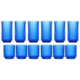 Plastic 12-piece Drinkware Set, Mesa Blue - USA MEGA SHOP
