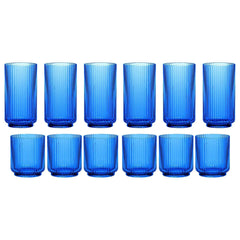 Plastic 12-piece Drinkware Set, Mesa Blue