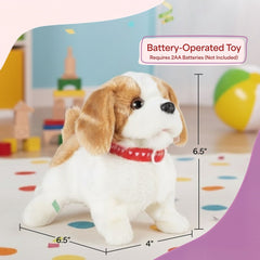 Plush Puppy Toy with Interactive Features - Walks, Barks and Flips for Kids by Happy Trails