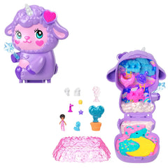 Polly Pocket Cozy Dreamland Lamb Compact Playset with 1 Micro Doll and Pet Unicorn, Travel Toy with Food & Styling Accessories - USA MEGA SHOP