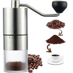 Portable Manual Coffee Grinder - Conical Burr with 5 Adjustable Settings for Smooth Grinding, Perfect for Espresso Enthusiasts at Home, Office, or Camping - USA MEGA SHOP