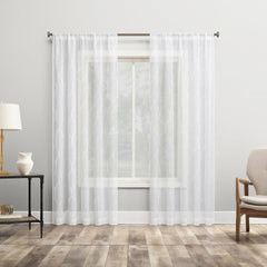 Portside Embroidered Trellis Sheer Curtains, 2-pack