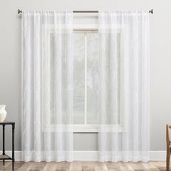 Portside Embroidered Trellis Sheer Curtains, 2-pack - USA MEGA SHOP
