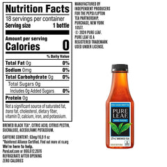 Pure Leaf Zero Sugar Real Brewed Tea Sweet Tea, 16.9 fl. oz., 18 pk.