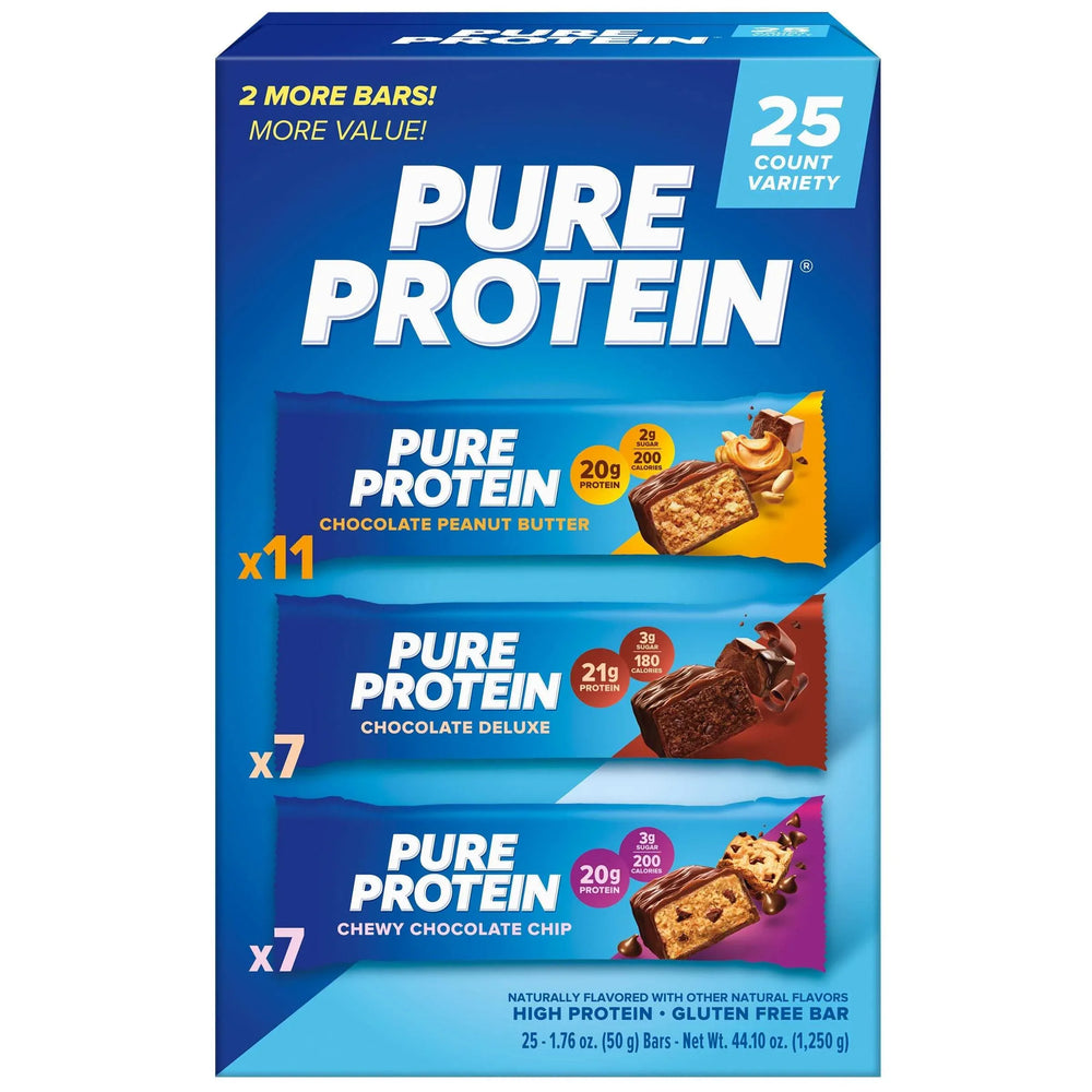 Pure Protein Bars, Variety Pack, 1.76 oz, 25-count - USA MEGA SHOP