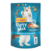 Purina Friskies Party Mix Seafood Lovers Crunch, Cat Treats, Scallop, Lobster, & Shrimp, 6 oz Bag - USA MEGA SHOP