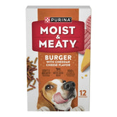 Purina Moist and Meaty Dry Dog Food, Burger with Cheddar Cheese Flavor, 12 Count