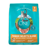Purina ONE Tender Select Blends Dry Cat Food, Chicken, 7 lb Bag