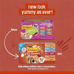 Purina Friskies Gravy Pleasers Variety Pack, Adult Wet Cat Food, 5.5 oz., 60 ct.
