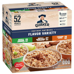 Quaker Instant Oatmeal, Variety Pack, 1.51 oz, 52-count - USA MEGA SHOP