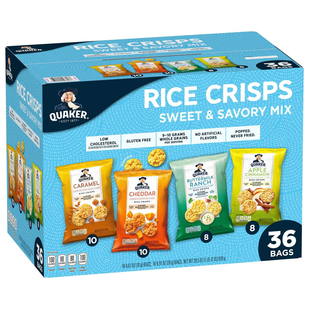 Quaker Rice Crisps, Variety Pack, 36-count - USA MEGA SHOP