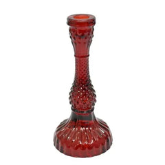 Large Red Glass Christmas Taper Candle Holder, 8.5", by Holiday Time - USA MEGA SHOP