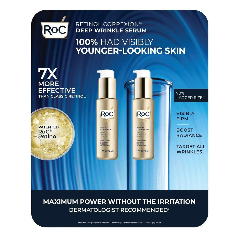 ROC Retinol Correxion Deep Wrinkle Serum, 1.7 fl oz, 2-pack - USA MEGA SHOP