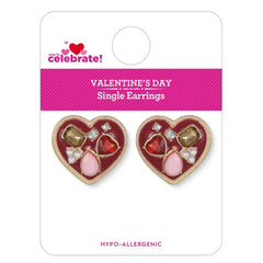Way to Celebrate Valentine's Day Heart Charm Earrings, 1 Pair