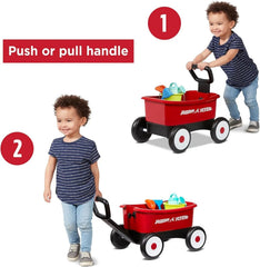 Radio Flyer Push & Pull Walker Wagon , Red, for Kids 1-4 Years Old, Locking Handle for Stability, Baby Push Walker Converts to Pull Wagon, for Indoor & Outdoor Play