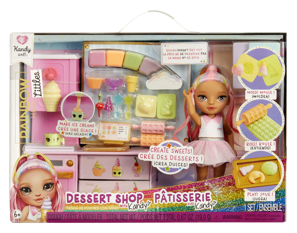 Rainbow High Littles Dessert Shop Playset + Small Doll (Pink 5.5”), Make Ice Cream, Sweets, Kids 4+ - USA MEGA SHOP
