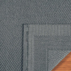 Ravenna Indoor/Outdoor Rug, Geo Border Silver