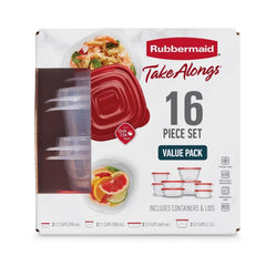 Rubbermaid TakeAlongs Food Storage Containers, 16 Piece Set, A Practical Choice for Dry Goods and Bulk Ingredients