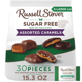 RUSSELL STOVER Sugar Free Assorted Caramels in Chocolate Candy, 15.3 oz. bag