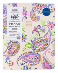 See It Bigger Monthly Planner, Large (8.5" x 11"), Paisley, 2-Year: Apr 2026 – Mar 2028