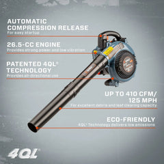 SENIX 4QL® 26.5cc 4-Cycle Gas Powered Handheld Leaf Blower