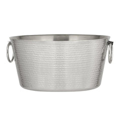 SKI 30 Quart Hammered Double Walled Stainless Steel Beverage Tub