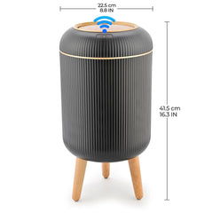 SUSLAS Trash Can with Motion Sensor, Touchless Automatic Lid and Waterproof Design, Smart Waste Bin for Bathroom Kitchen, 2.6 Gallon Plastic, Black