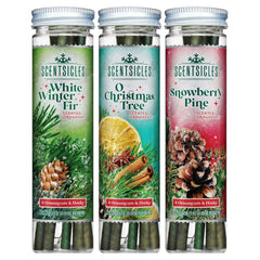 Scentsicles 3-Pack Scented Stick Ornaments - White Winter Fir, O Christmas Tree, and Snowberry Pine - USA MEGA SHOP
