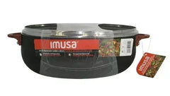Imusa 4.4 Quart Black Caldero (Dutch Oven) with Glass Lid
