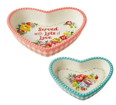 The Pioneer Woman 2-Piece Heart Shaped Ceramic Dish