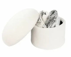 Mainstays Boucle Mushroom Upholstered Storage Ottoman, Cream