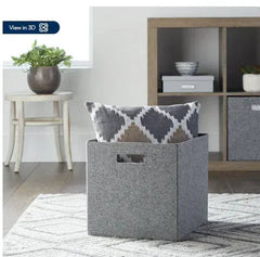 Better Homes & Gardens 12.75" Fabric Cube Storage Bin, Gray