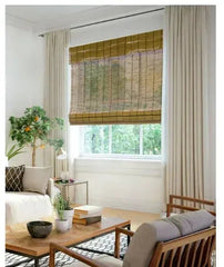 CHICOLOGY Cordless Bamboo Roman Shade, Fox (Room Darkening) 23"W X 64"H