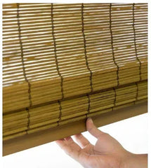 CHICOLOGY Cordless Bamboo Roman Shade, Fox (Room Darkening) 23"W X 64"H