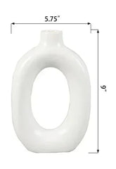 Mainstays 8" Circular Ceramic White Donut Vase