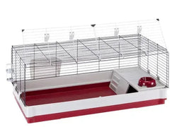 Ferplast Extra-Large Rabbit Cage | Rabbit Cage Measures 47.2 x 23.6 x 19.7 Inches & Includes ALL Accessories | Burgundy & Cream