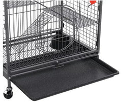 Alden Design Metal 37" Small Animal Cage with Pull Out Tray for Ferret, Large Rat, Black