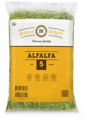 5 Lbs Fresh Alfalfa Hay by Bunny Honey - USDA Organic Natural Hay for Guinea Pigs, Rabbits, Hamsters, Hedgehogs, and More Small Se