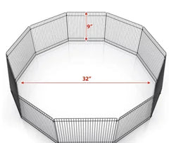 Pet Champion Small Animal Wire Playpen, Black, 9in Tall, 32in Diameter