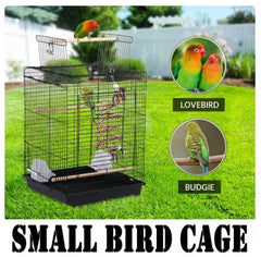 Alden Design 53.5" Metal Bird Cage with Play Top Stand, Black
