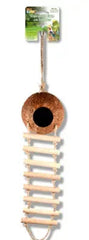 Penn-Plax Coconut Hide Out with 7 Step Ladder, for Bird or Small Animal Cage