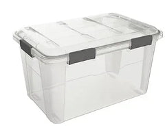 Ezy Storage Waterproof Clear Latching Tote, 50 L