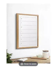 Kate and Laurel Blake Weekly Calendar Framed Printed Glass Dry Erase Board by The Creative Bunch Studio