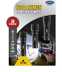 Police Security 600-Lumen Flashlights, 3 pk.