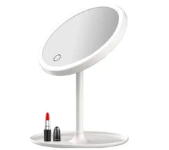 Vanity Mirror with 3 Lights, Touch Screen, Brightness Adjustable, Cosmetic (Pink)